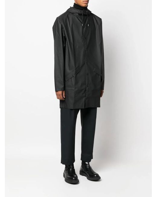 Rains Gray Drawstring Hood Raincoat