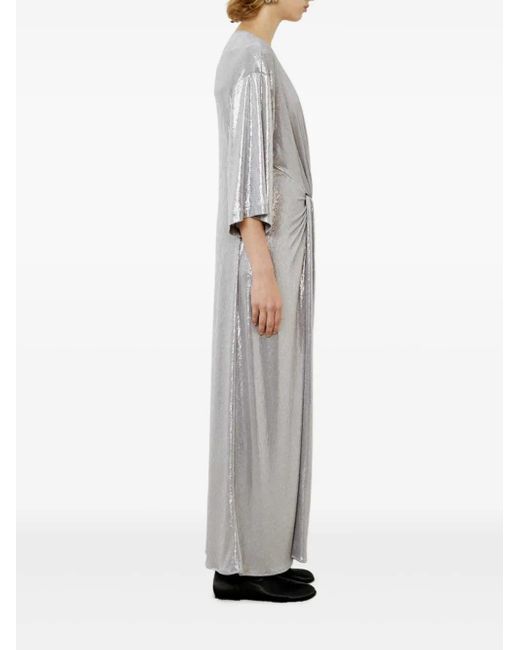 MEIMEIJ Gray Twist-Detail Maxi Dress