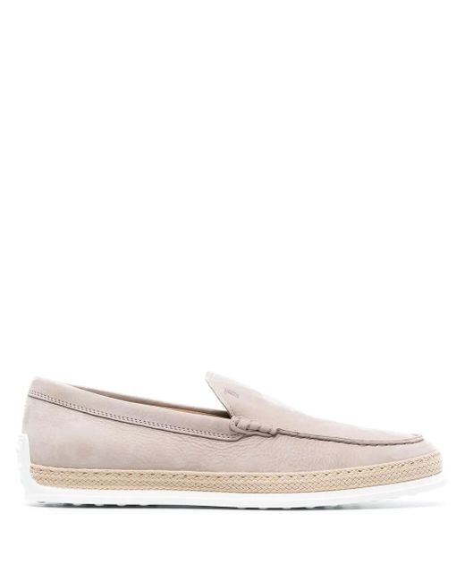 Tod's Natural Suede Embroidered Slip-On Loafers for men