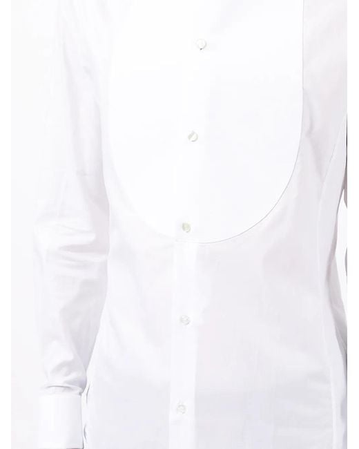 Giorgio Armani White Long-Sleeved Cotton Shirt for men