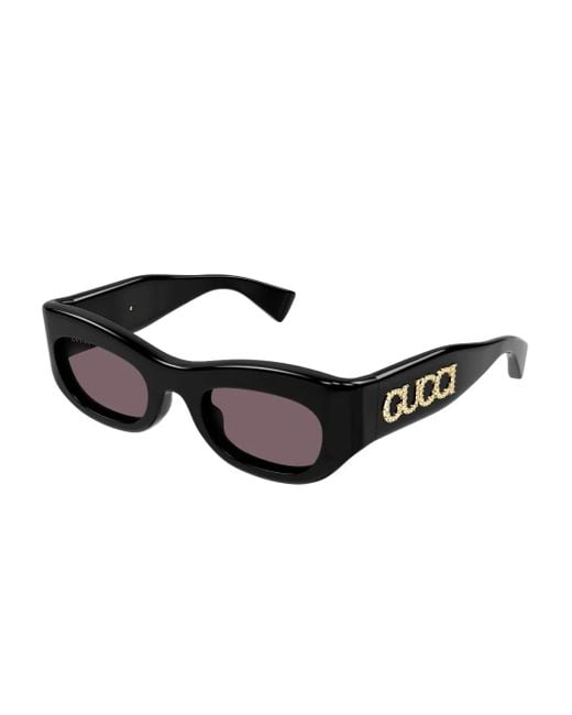 Gucci Black Oval-Frame Sunglasses