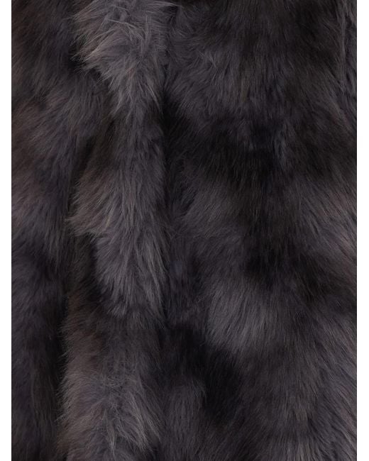 S.W.O.R.D Black Shearling-Texture Notch-Lapel Coat