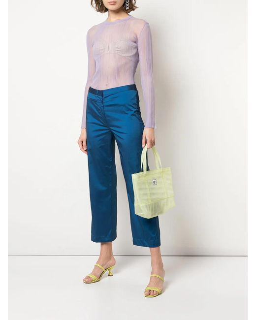 Opening Ceremony Purple Sheer Ribbed Top