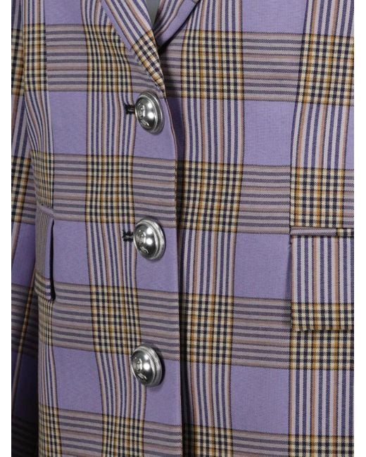 Rabanne Purple Checked Blazer
