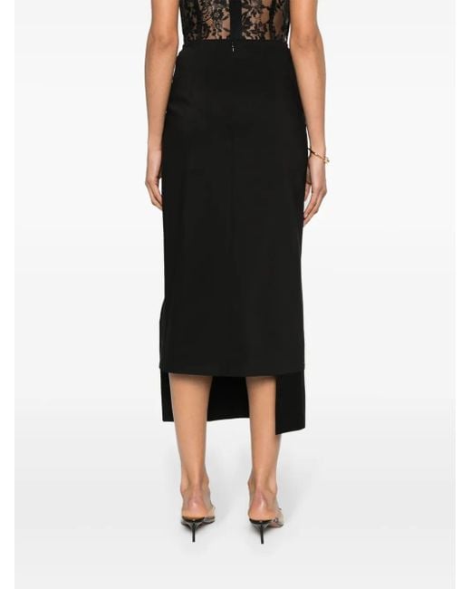 V:PM ATELIER Black Satine Pencil Midi Skirt