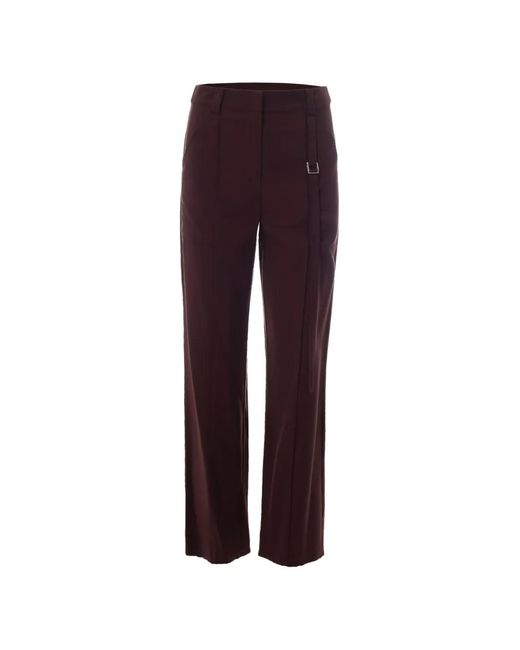 Patrizia Pepe Purple Belted Straight-Leg Trousers