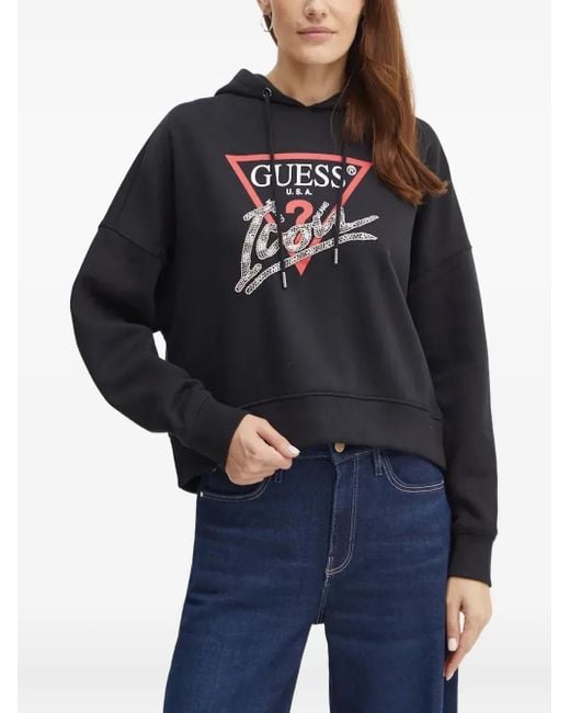 Guess Blue Graphic-Print Hoodie