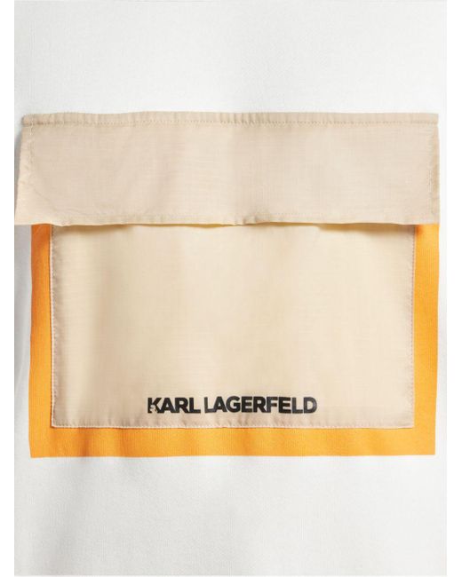 Felpa con tasca frontale con patta di Karl Lagerfeld in White da Uomo