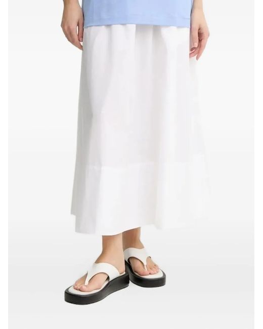 By Malene Birger White Pheobes Elastic-Waistband Midi Skirt