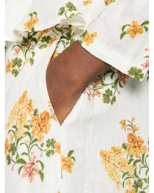 Agua Bendita White Tota Cordillera Floral Palazzo Pants