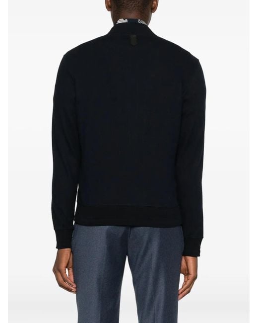 Canali Black Zip Cotton Jacket for men