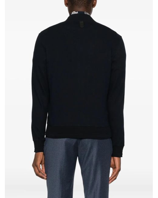 Canali Black Zip Cotton Jacket for men
