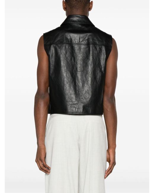 Givenchy Lederweste mit Druckknopf in Black für Herren