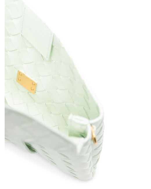Bottega Veneta White Origami Clutch mit Kette
