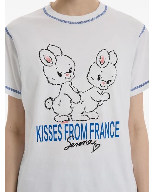 Carne Bollente White Xoxo, Serena Graphic-Print Contrast-Stitch T-Shirt