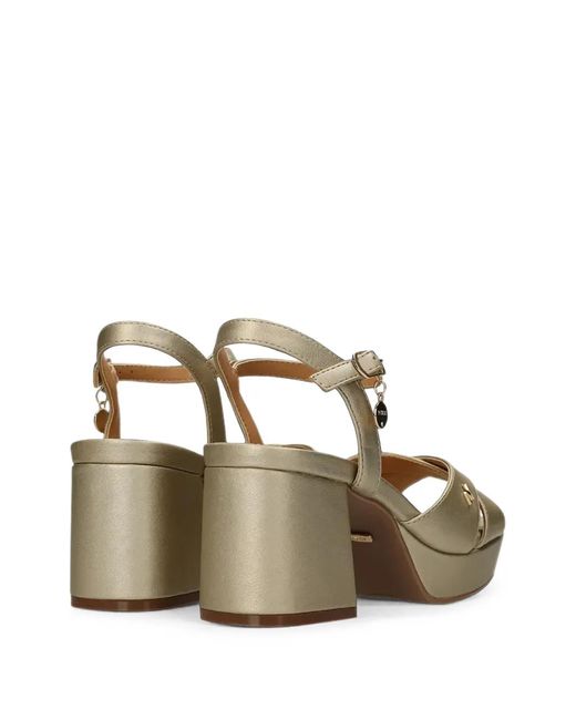Mexx Metallic Crossover-Strap Platform Sandals