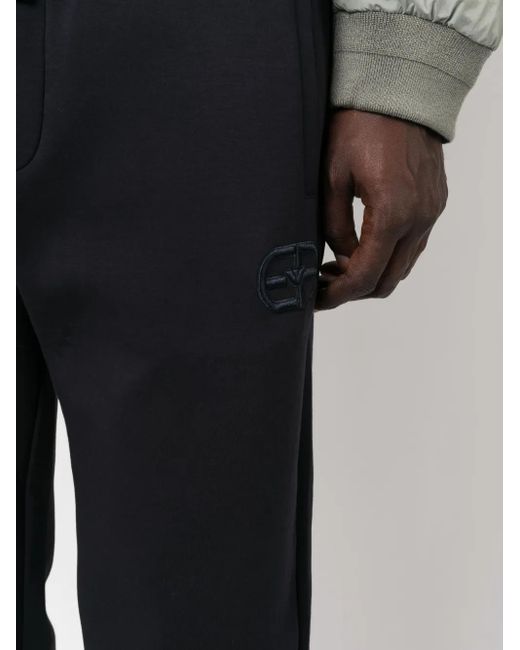 Emporio Armani Blue Cotton Blend Sweatpants for men