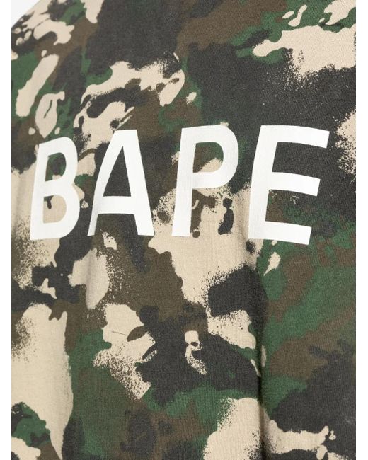 A Bathing Ape Green Sweatshirt With Logo for men