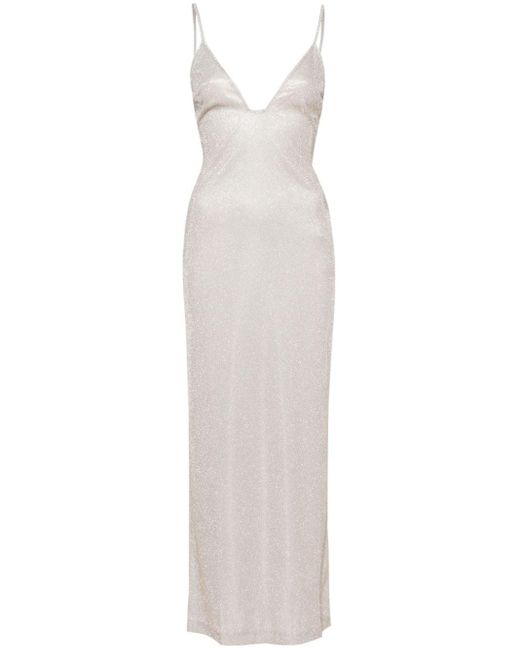 Chiara Ferragni White Glittered Maxi Dress