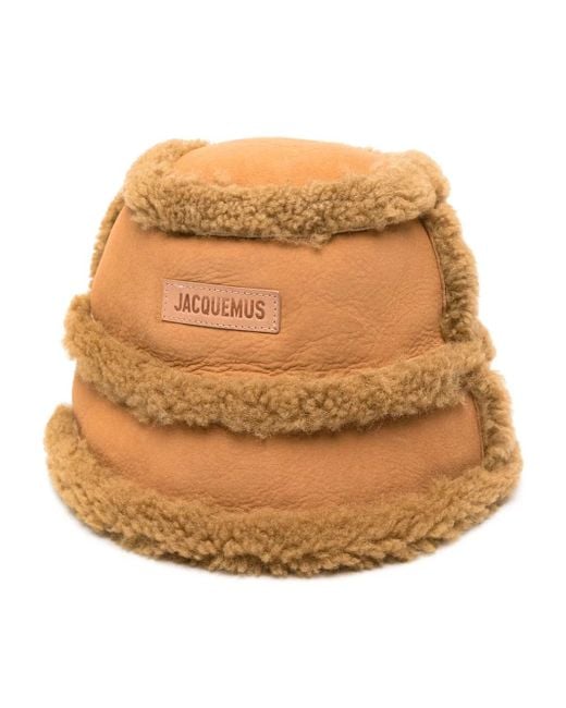 Sombrero de pescador con parche del logo Jacquemus de color Natural