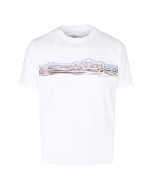 Pal Zileri White Landscape-Print T-Shirt for men