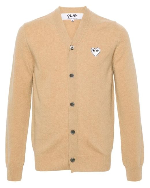 COMME DES GARÇONS PLAY Natural Heart-Motif Wool Cardigan