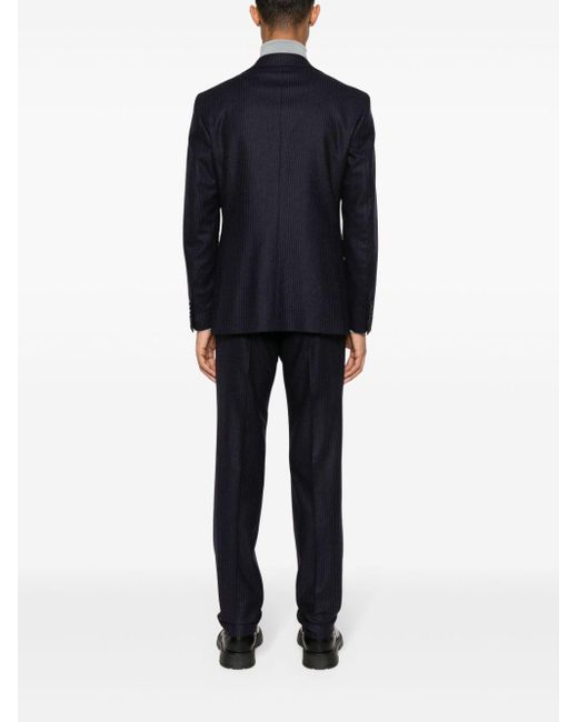 Tagliatore Blue Single-Breasted Pinstripe Suit for men