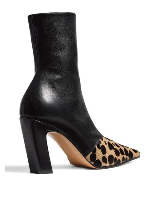 Bottines Nevada 85 Mm À Bout Carré Imprimé Hyène Khaite en coloris Black