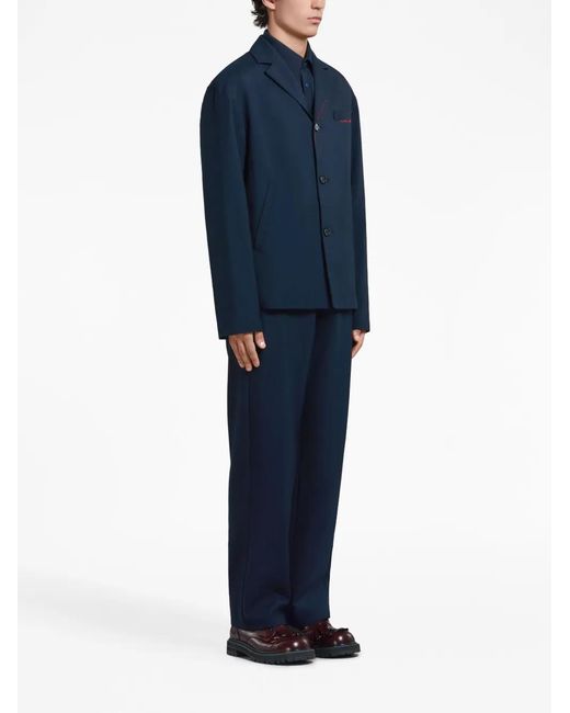 Marni Blue Blazer With Mending for men