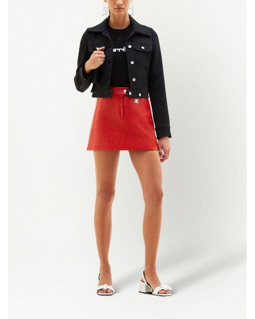 Courreges Red A-line Mini Skirt