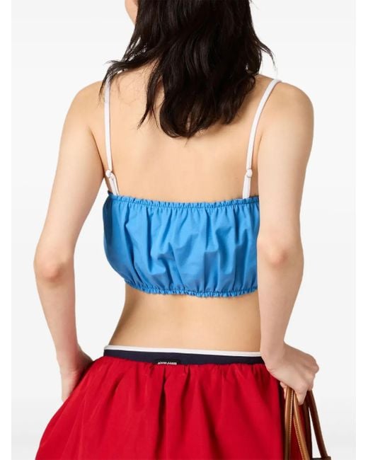 Miu Miu Blue Logo Top
