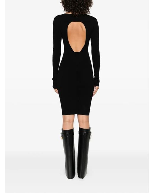 Rick Owens Black Ribbed Boat-Neck Dress