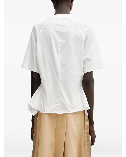 Undercover White Ruffled-Trim T-Shirt