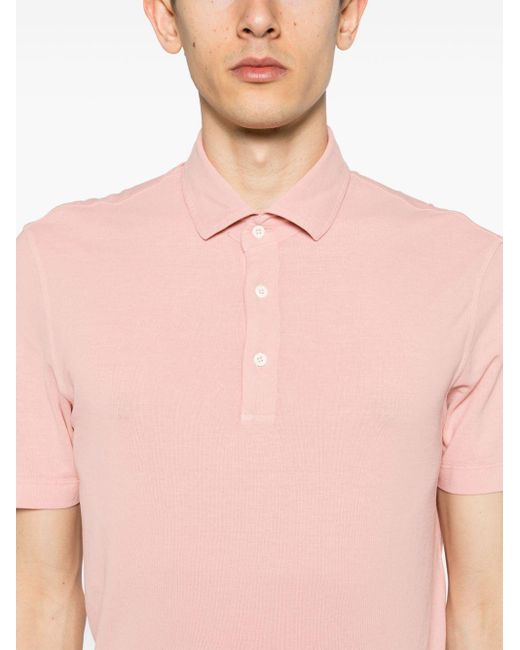 Drumohr Poloshirt Met Gespreide Kraag in het Pink voor heren