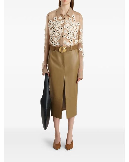 Khaite Natural Argo Floral-Embellished Shirt