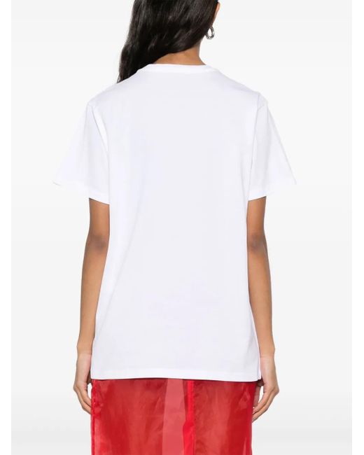 N°21 White Embossed-Logo T-Shirt