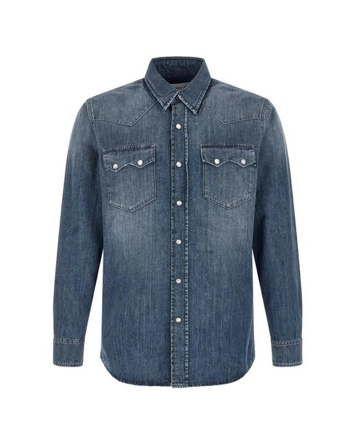 Department 5 Blue Gospel Western-Style Denim Shirt for men