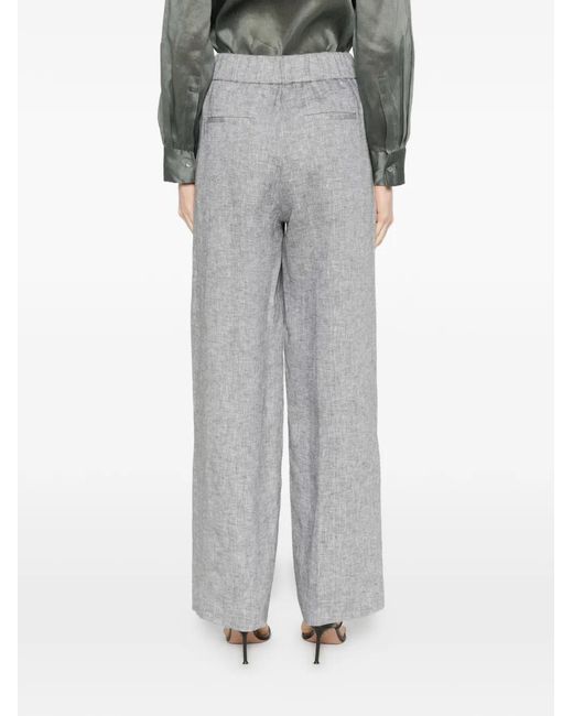 Peserico Gray Elasticated-Waistband Trousers