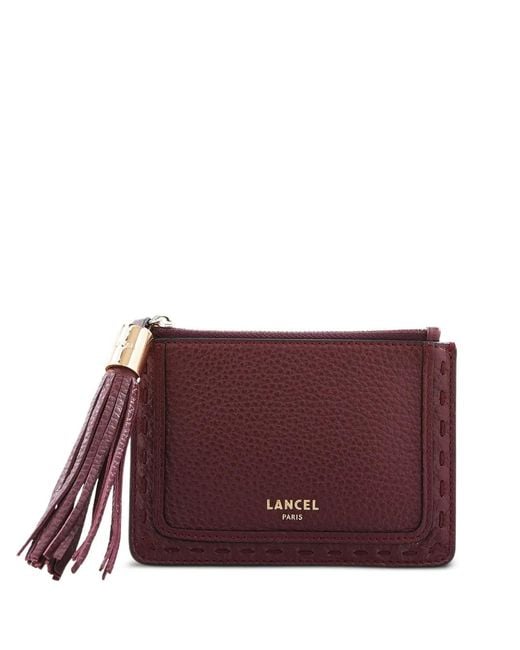 Lancel Purple Premier Flirt Tassel Zip Wallet