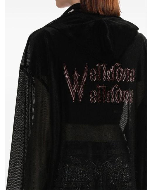 we11done Black Rhinestone-embellished Tulle Jacket