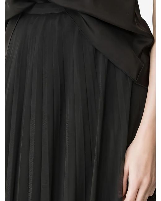 Forte_forte Black Pleated Tulle Skirt