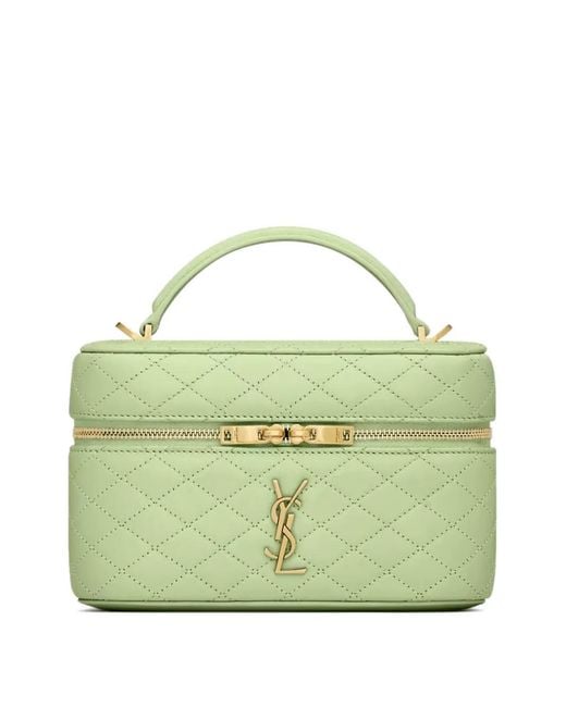 Saint Laurent Green Gaby Leather Vanity Case