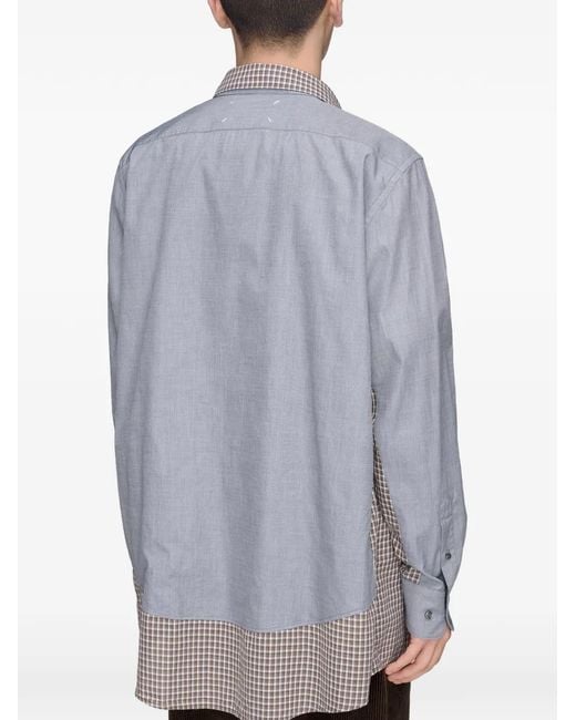 Maison Margiela Gray Check-Pattern Double-Layer Shirt for men