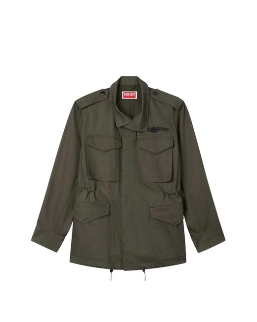 KENZO Green Paris Emblem Herringbone Jacket for men