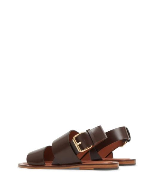 Mansur Gavriel Brown Double Strap Sandals
