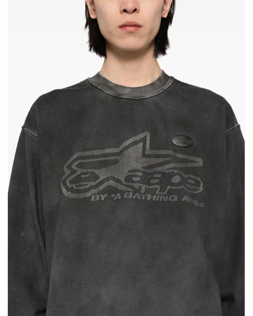 Aape By A Bathing Ape Black Logo Washed Sweatshirt for men
