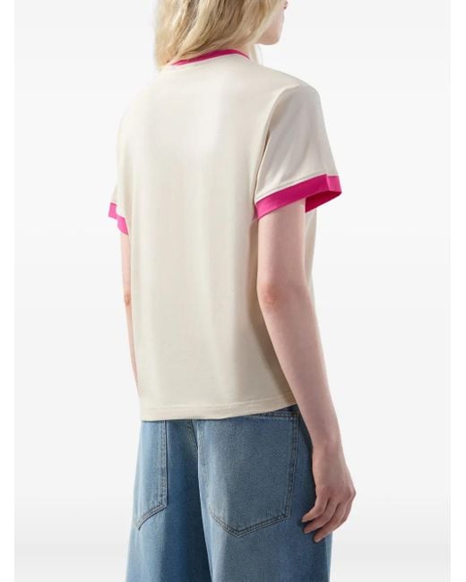 Gcds Pink Ringer Graphic T-Shirt