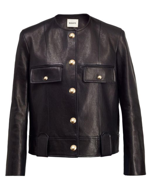 Khaite Black The Laybin Leather Jacket - Women's - Cupro/lambskin