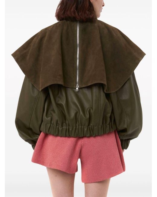 J.W. Anderson Brown Leather Bomber Jacket