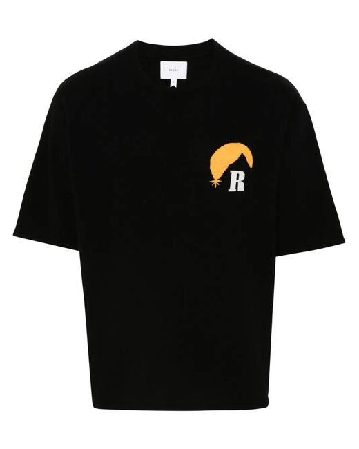 Rhude Black Moonlight Knitted T-Shirt for men